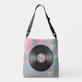  vinylmuziek Record Nightclub of dansventilator Crossbody Tas (Achterkant)