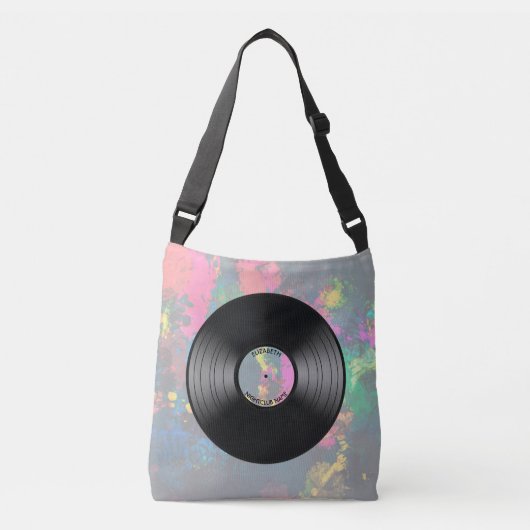  vinylmuziek Record Nightclub of dansventilator Crossbody Tas (Voorkant)