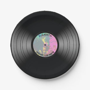 vinylmuziek Record Nightclub of dansventilator Papieren Bordje