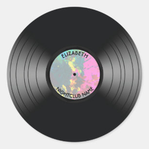 vinylmuziek Record Nightclub of dansventilator Ronde Sticker