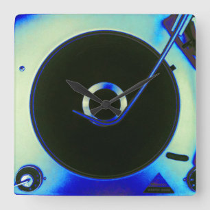  vinylopnameklok Retro Vierkante Klok