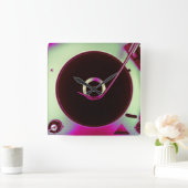 vinylopnameklok Retro Vierkante Klok (Huis)
