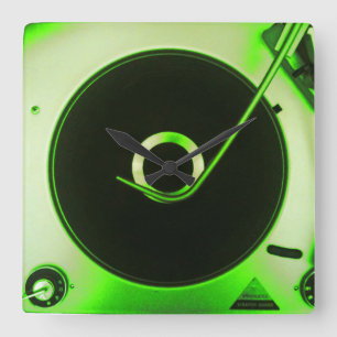  vinylopnameklok Retro Vierkante Klok