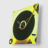  vinylopnameklok Retro Vierkante Klok (Hoek)