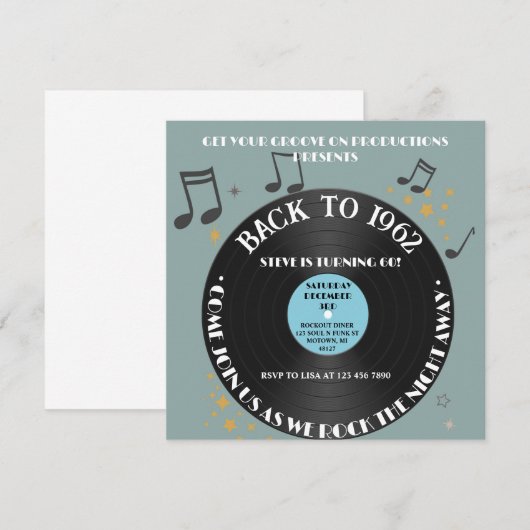 Vinylplaat 60e Verjaardagsfeest Kaart (Voorkant / Achterkant)