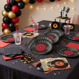 Vinylplaat Art Deco Verjaardag Papieren Bord