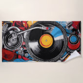 Vinylplaat Draaitafel DJ Kunst Strandlaken (Voorkant)