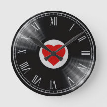 Vinylplaat en muziek elementen horloge