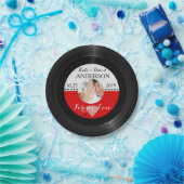 vinylplaat foto na bruiloft op internet papieren bordje (Feest)