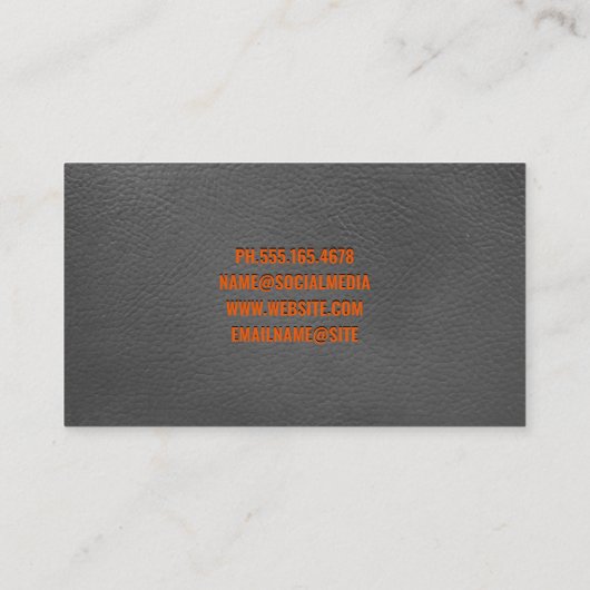 Vinylplaat | Leren Achtergrond Visitekaartje (Achterkant)
