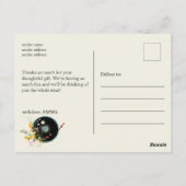 Vinylplaat, Oldies Rustieke muziek, bloemen Briefkaart (Achterkant)