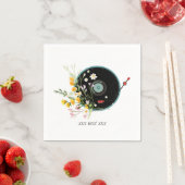 Vinylplaat,  Oldies Rustieke muziek, bloemen, Servet (Insitu)