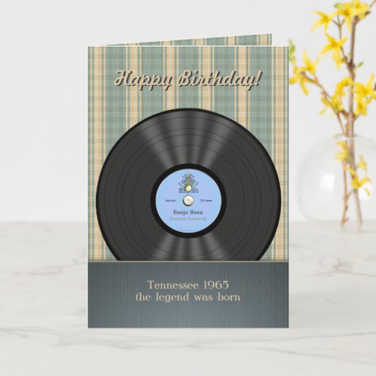 vinylplaat op maat gesneden kaarten (Gele Bloem)