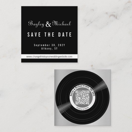 Vinylplaat QR-code 10 bijgevoegde kaarten (Voorkant / Achterkant)
