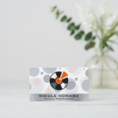 Vinylplaat | Retro geometrisch | Metaal Visitekaartje (Staand voorkant)