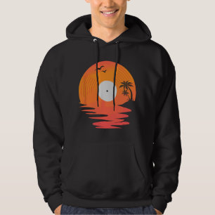 Vinylplaat Retro Schijf Zee Strand Draaitafels Voo Hoodie
