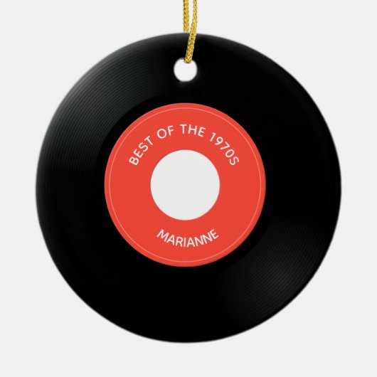 Vinylplaat Single "45" Design Ceramic Ornament (Voorkant)