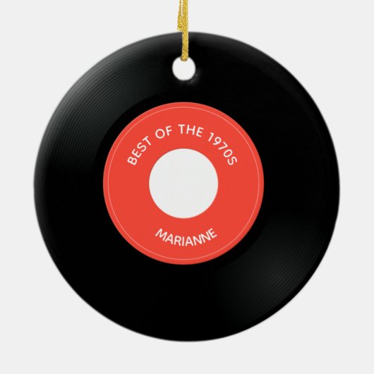 Vinylplaat Single "45" Design Ceramic Ornament (Achterkant)