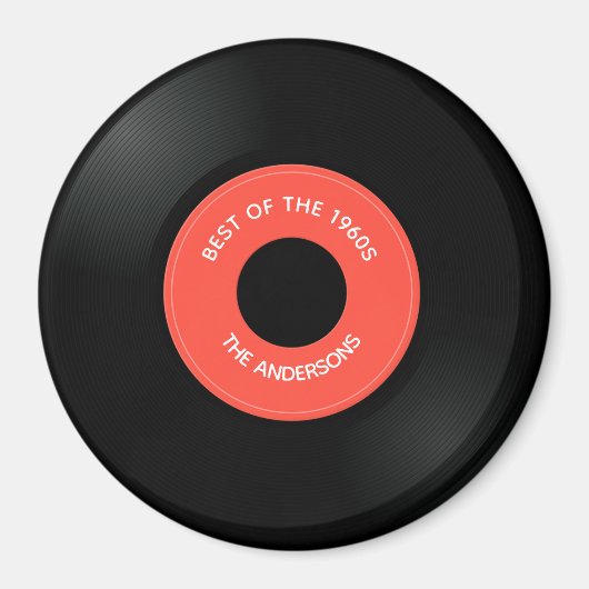 Vinylplaat Single "45" Design Magnet (Voorkant)