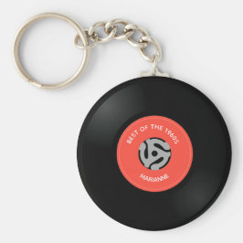 Vinylplaat Sleutelhanger met één ontwerp