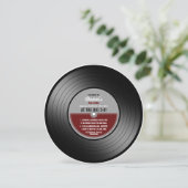 Vinylplaat verjaardagsfeest uitnodiging (Staand voorkant)