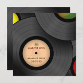 Vinylplaten Retro Save the Date uitnodiging (Voorkant / Achterkant)