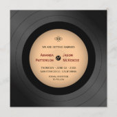 Vinylplaten Retro Save the Date uitnodiging (Achterkant)