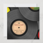 Vinylplaten Retro Save the Date uitnodiging (Voorkant)