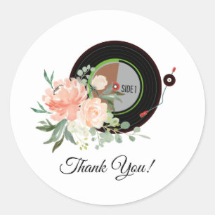 vinylplatenspeler bedankt jullie stickers