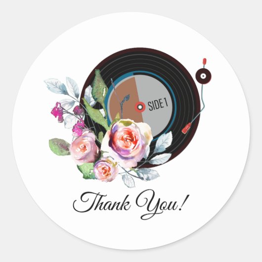vinylplatenspeler bedankt jullie stickers (Voorkant)