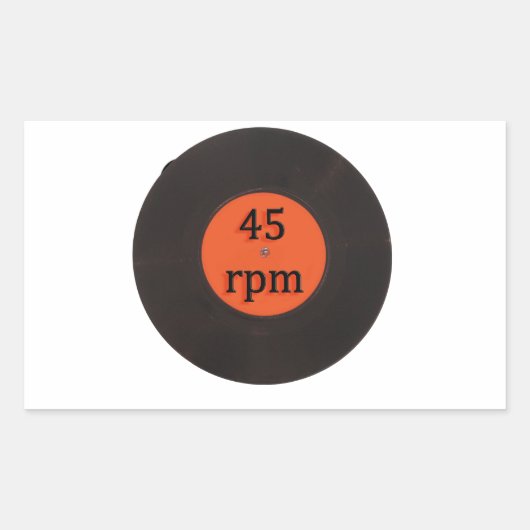 Vinylrecord 45-pm 7-inch single rechthoekige sticker (Voorkant)
