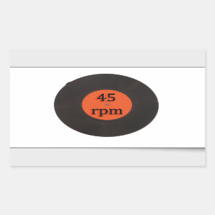 Vinylrecord 45-pm 7-inch single rechthoekige sticker