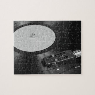 Vinylrecord afspelen op overzicht Platenspeler Legpuzzel