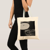 Vinylrecord afspelen op overzicht Platenspeler Tote Bag (Voorkant (product))