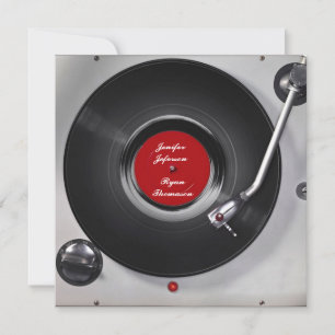 vinylrecord huwelijksuitnodiging kaart