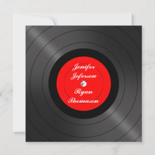 vinylrecord huwelijksuitnodiging kaart