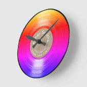 vinylrecord, kleurrijk ronde klok (Hoek)