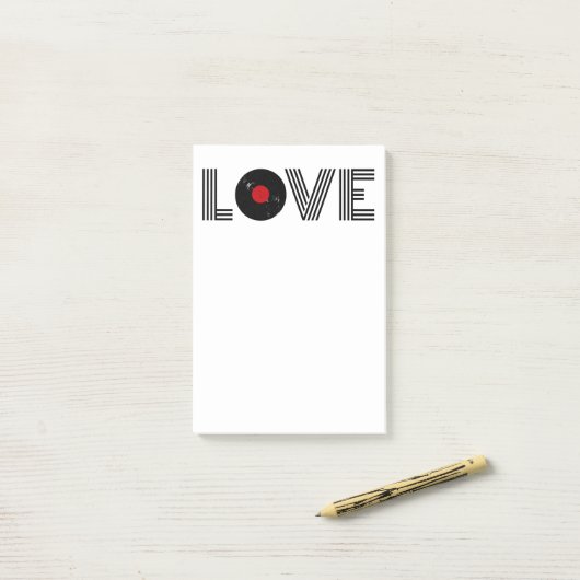 Vinylrecord liefde post-it® notes (Op bureau)
