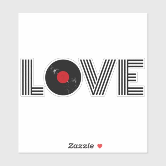 Vinylrecord liefde sticker (Vel)