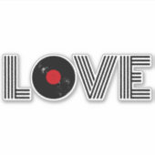 Vinylrecord liefde sticker (Voorkant)
