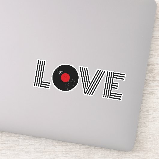 Vinylrecord liefde sticker (Detail)