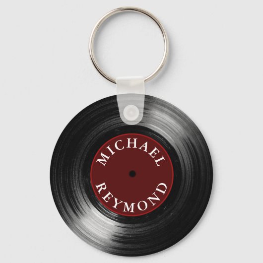 vinylrecord met mijn naam sleutelhanger (Voorkant)