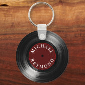 vinylrecord met mijn naam sleutelhanger (Achterkant)
