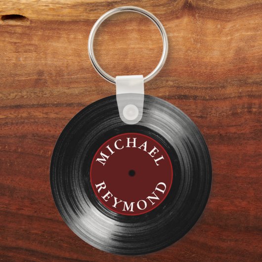 vinylrecord met mijn naam sleutelhanger (Voorkant)