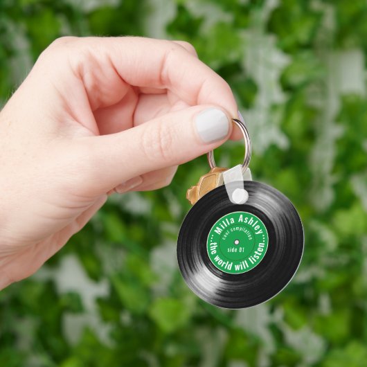 vinylrecord met naam promo-Sleutelhanger Sleutelhanger (Hand)