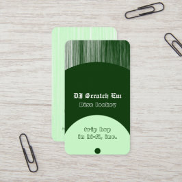 Vinylrecord met schijfjockey gekraateerd kijken visitekaartje