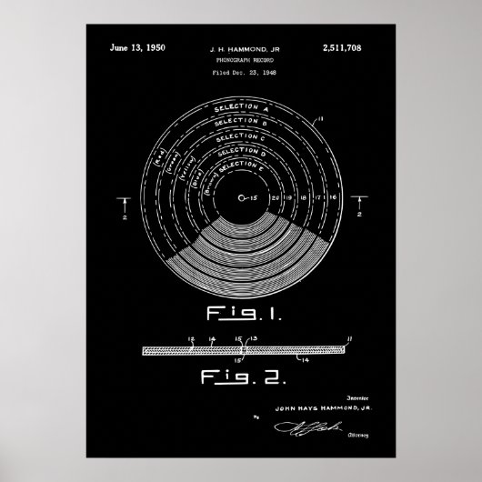 Vinylrecord octrooi poster (Voorkant)
