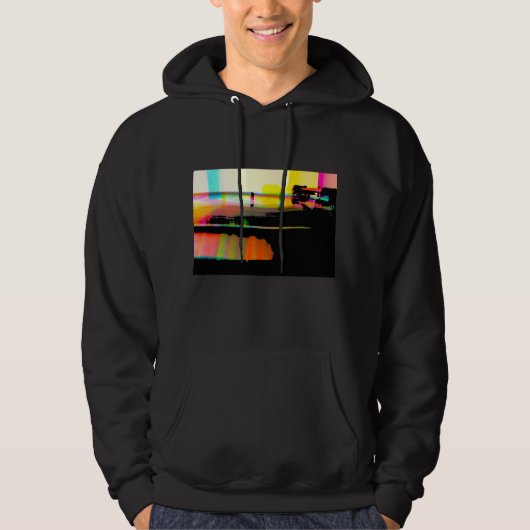Vinylrecord op draaischijf hoodie (Voorkant)