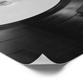 Vinylrecord op een draaischijf poster (Hoek)