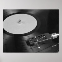 Vinylrecord op een draaischijf